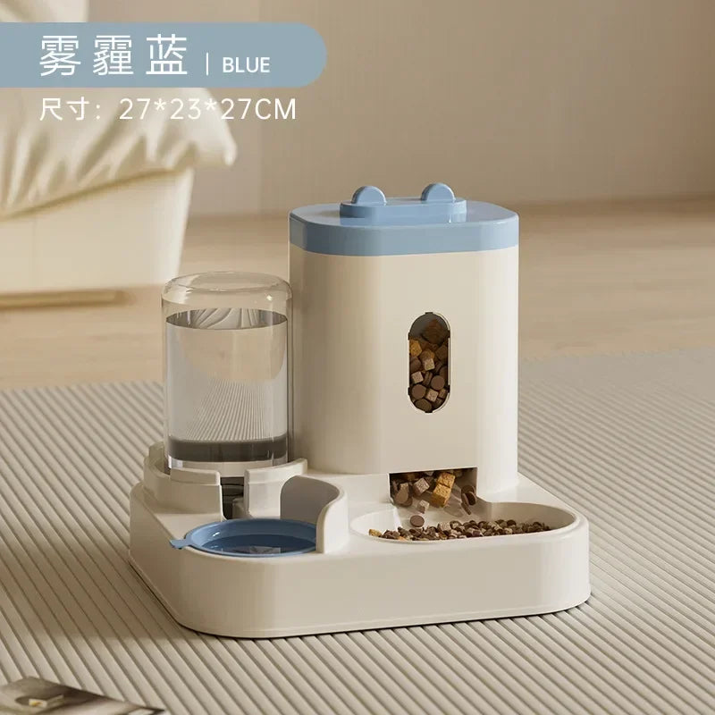 Automatic Pet Feeder Bowl – Large Capacity Food Storage with Water Fountain for Dogs & Cats