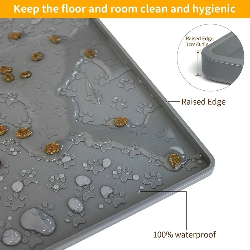 Pet Placemat – Silicone Waterproof Feeding Mat for Cats & Dogs Bowl Pad