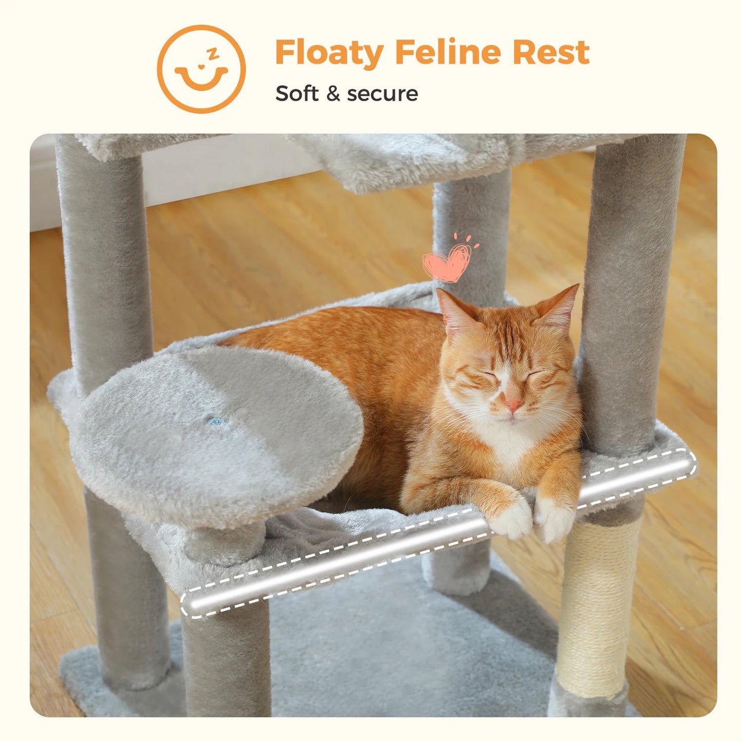 5-Level Cat Tree Tower – Plush Condo, Hammock & Sisal Scratching Posts