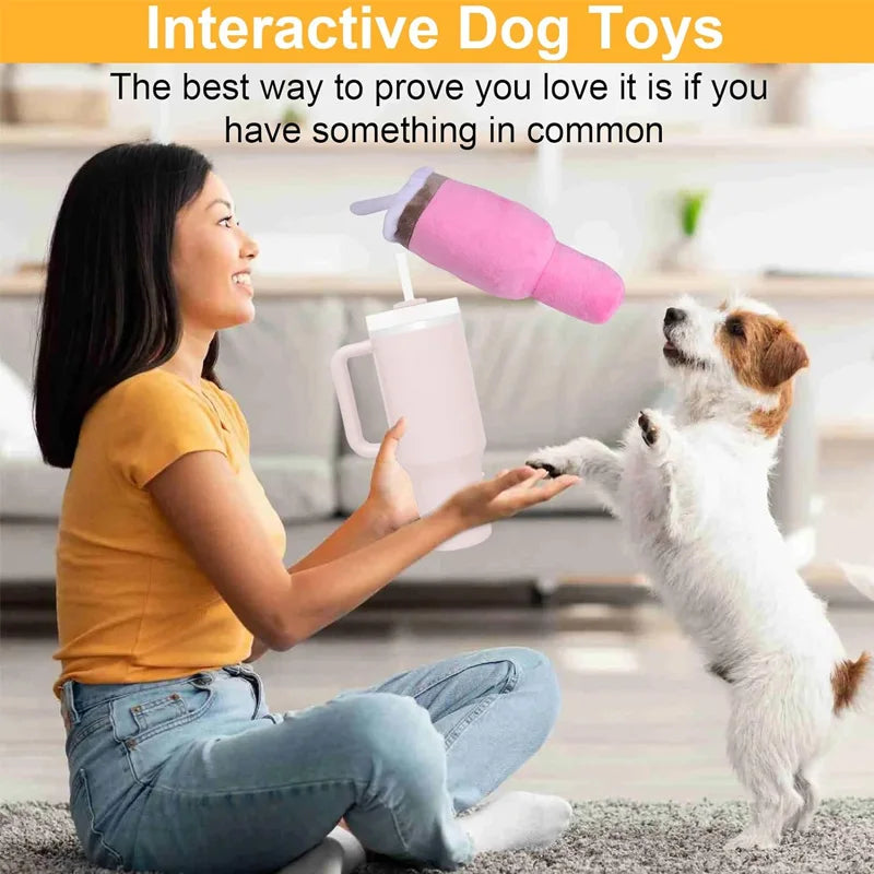 Squeaky Dog Cup Toy – Durable Chew Toy for Aggressive Chewers