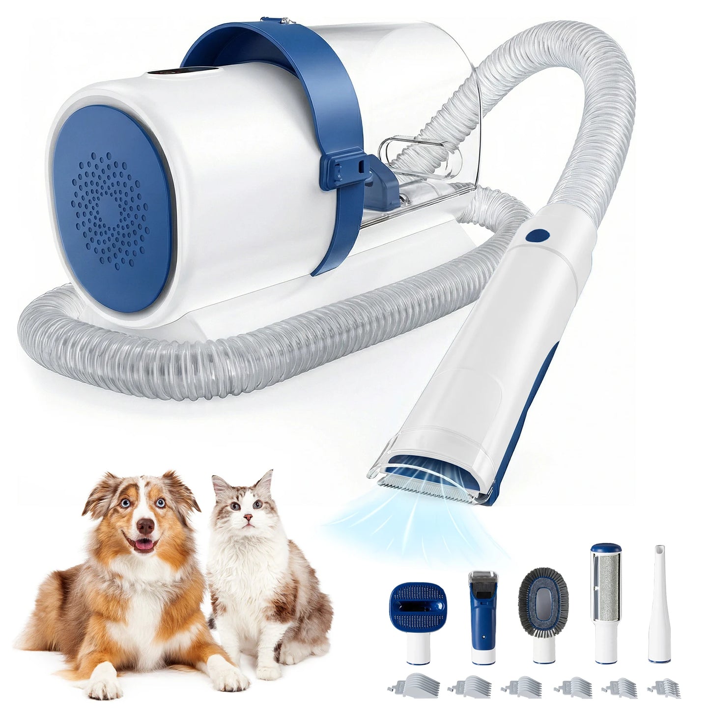 JHK 2.5L Pet Grooming Vacuum Kit – Cordless Clippers with 3 Suction Modes & 5 Tools for Dogs & Cats