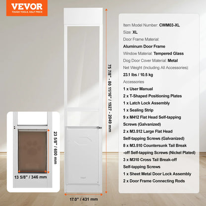 Adjustable Sliding Glass Dog Door – Aluminum Frame Pet Door