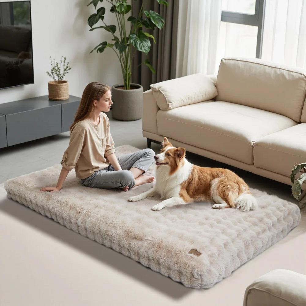 Ultra Plush Washable Dog Bed – Soft Pet Cushion Mat