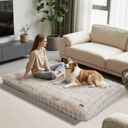 Ultra Plush Washable Dog Bed – Soft Pet Cushion Mat