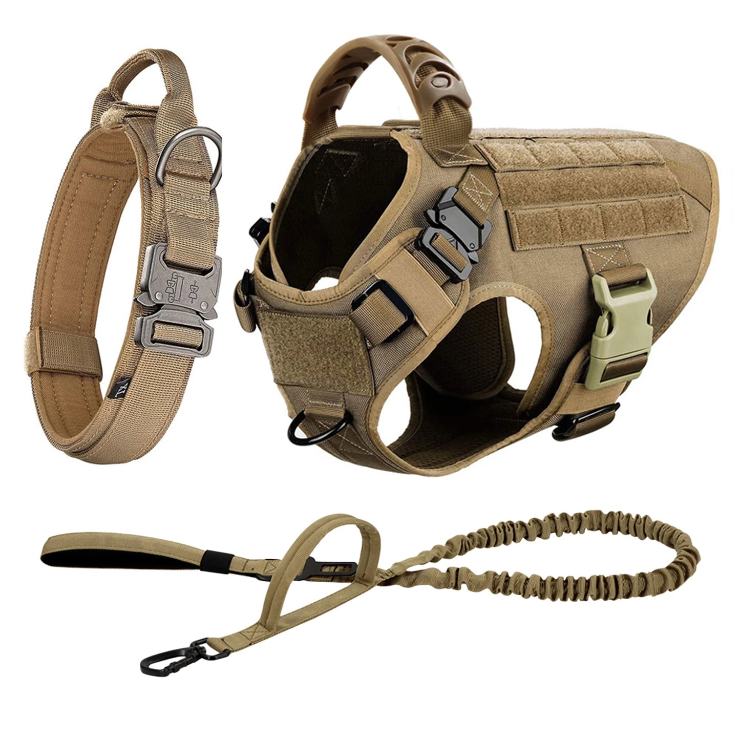 Tactical Dog Harness & Leash Set – Adjustable Training Vest for Medium & Large Dogs