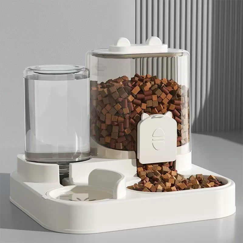 Automatic Pet Feeder Bowl – Large Capacity Food Storage with Water Fountain for Dogs & Cats