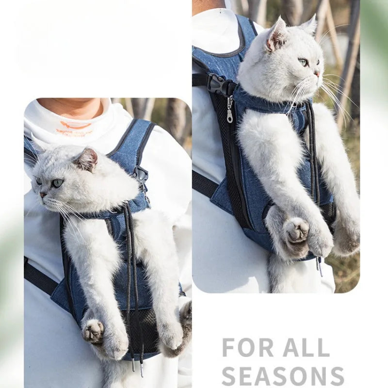 Breathable Pet Carrier Backpack – Portable Front Travel Bag for Small Dogs & Cats