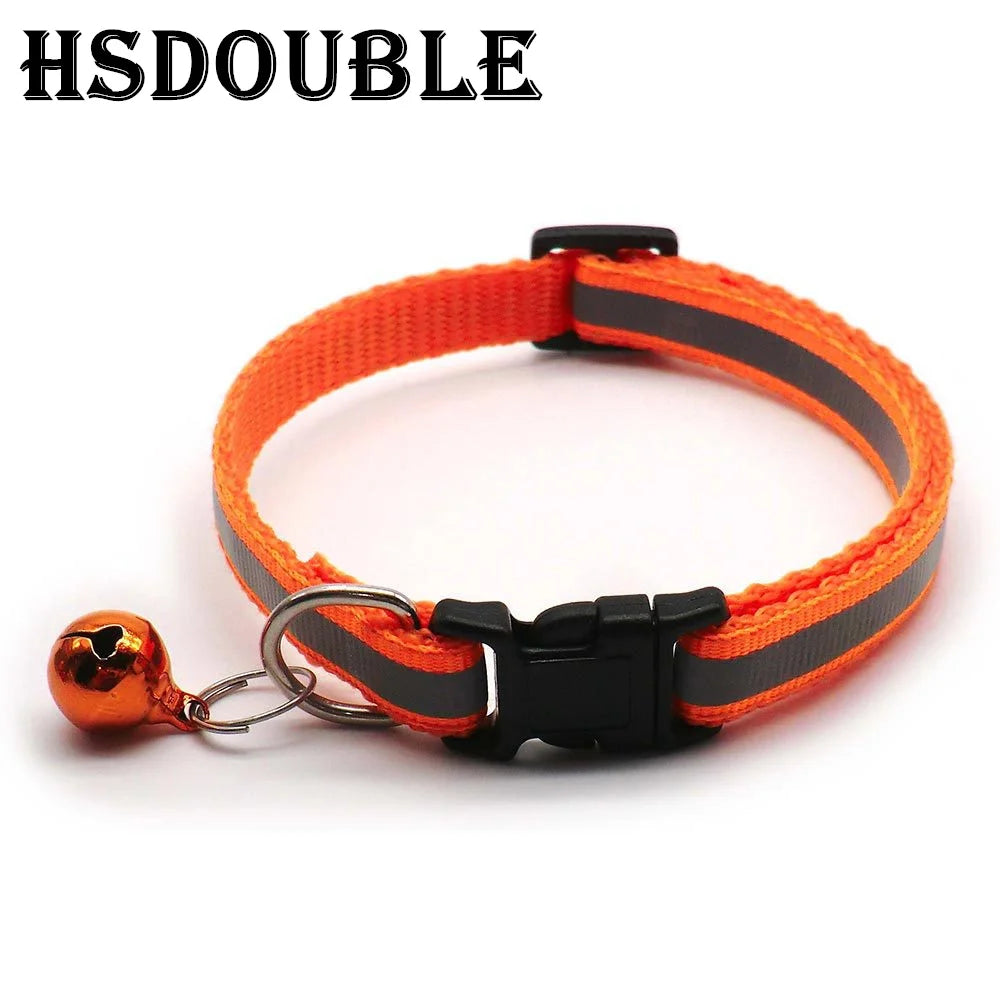 Reflective Pet Collar Set – Adjustable Collars with Bells for Cats & Small Dogs (2-Pack)