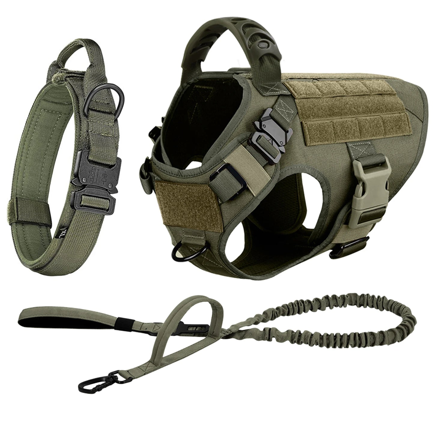 Tactical Dog Harness & Leash Set – Adjustable Training Vest for Medium & Large Dogs
