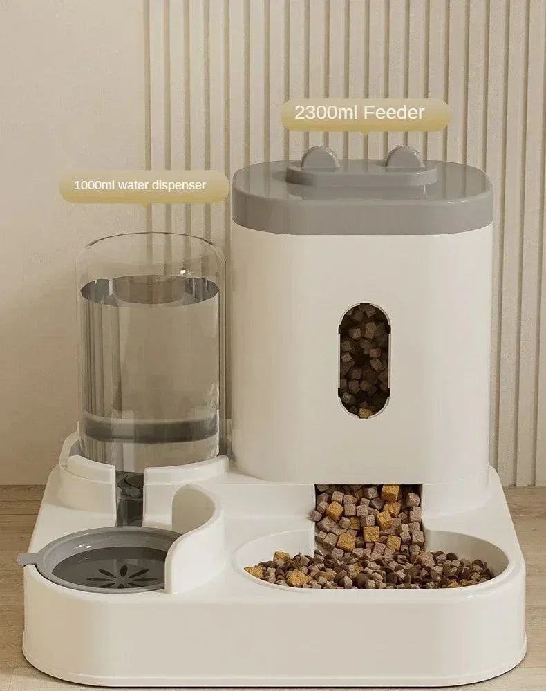 Automatic Pet Feeder Bowl – Large Capacity Food Storage with Water Fountain for Dogs & Cats