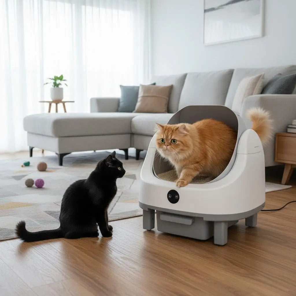 Automatic Self-Cleaning Cat Litter Box – Open-Top with App Control, 9L Capacity & Safety Sensors