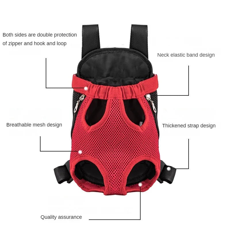 Breathable Pet Carrier Backpack – Portable Front Travel Bag for Small Dogs & Cats