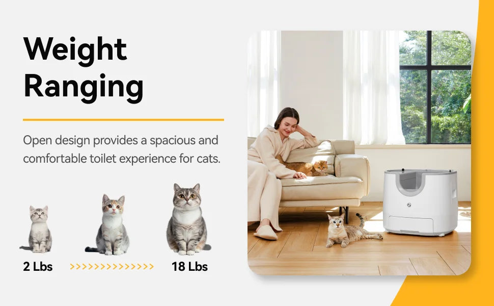 Automatic Self-Cleaning Cat Litter Box with 11L Capacity