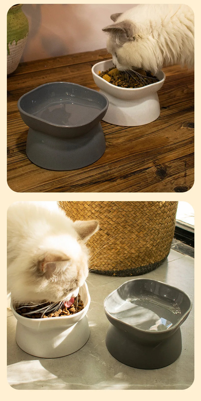 Elevated Ceramic Pet Bowl – High Foot Feeder for Cats & Small Dogs