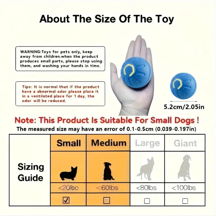 **Smart Interactive Dog Ball – USB Rechargeable Bouncing Toy for Puppies**