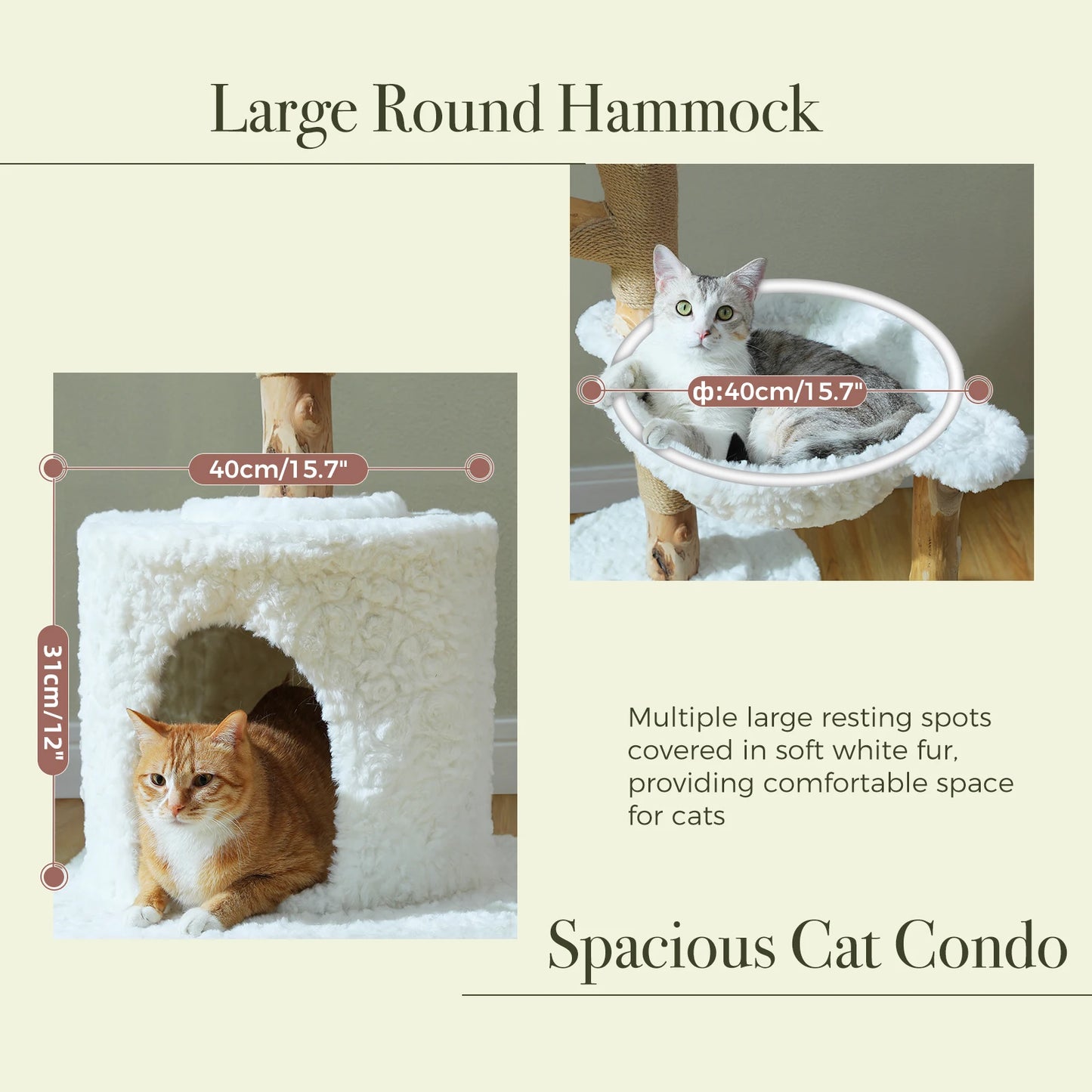 Modern Solid Wood Cat Tree – Spacious Tower with Condo, Perches & Interactive Toys