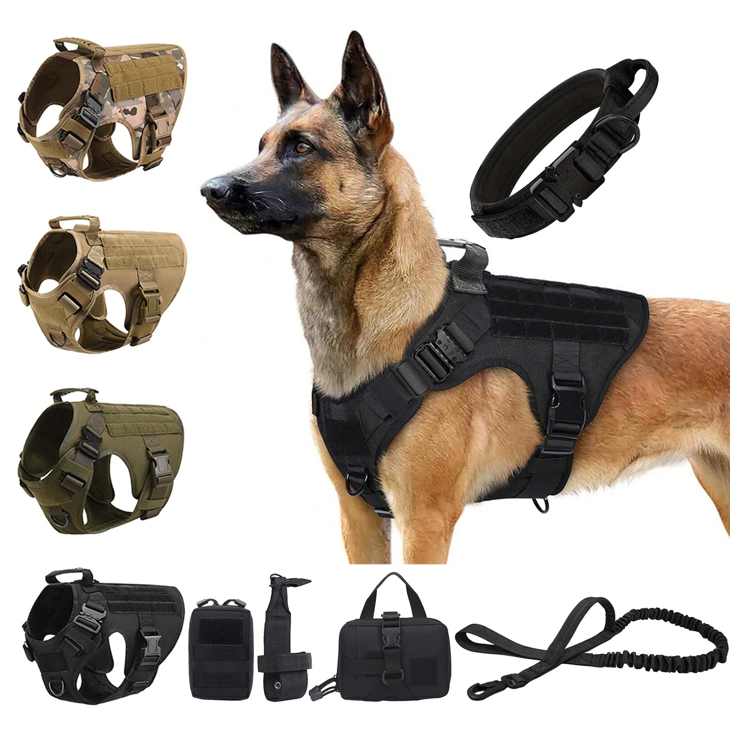 Tactical Dog Harness with Molle – For Medium & Large Dogs
