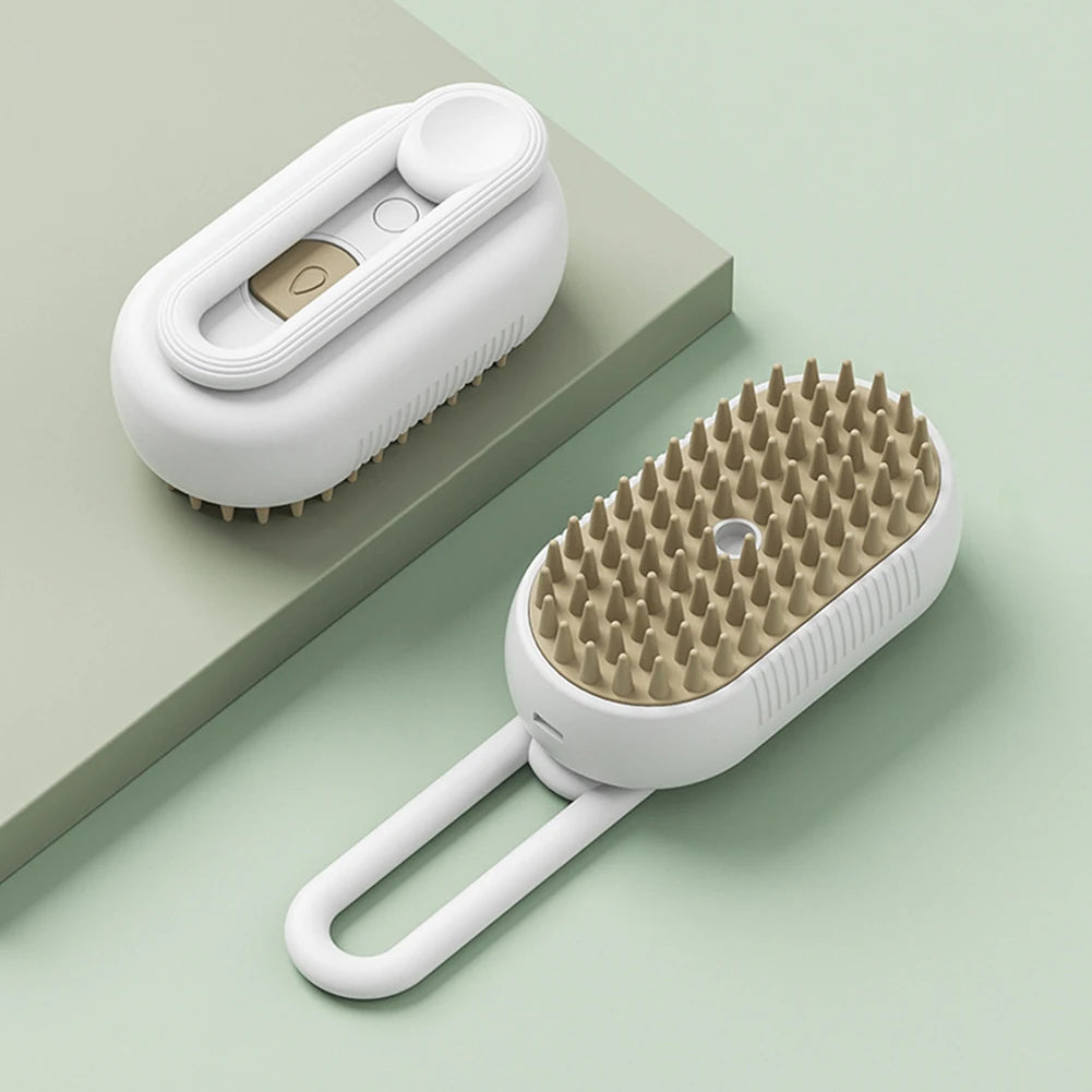 3-in-1 Pet Steam Brush – Electric Grooming & Massage Comb