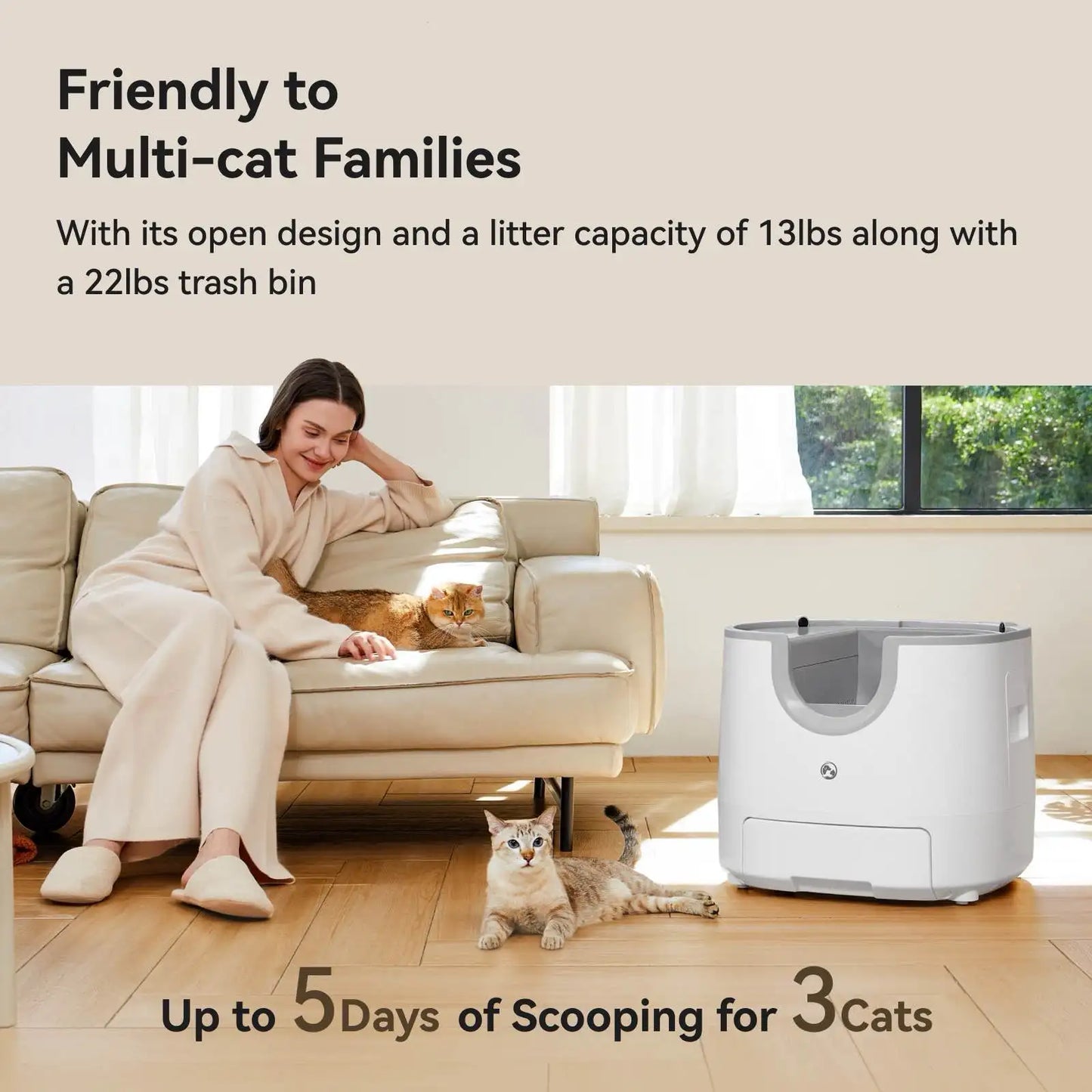 Automatic Self-Cleaning Cat Litter Box with 11L Capacity