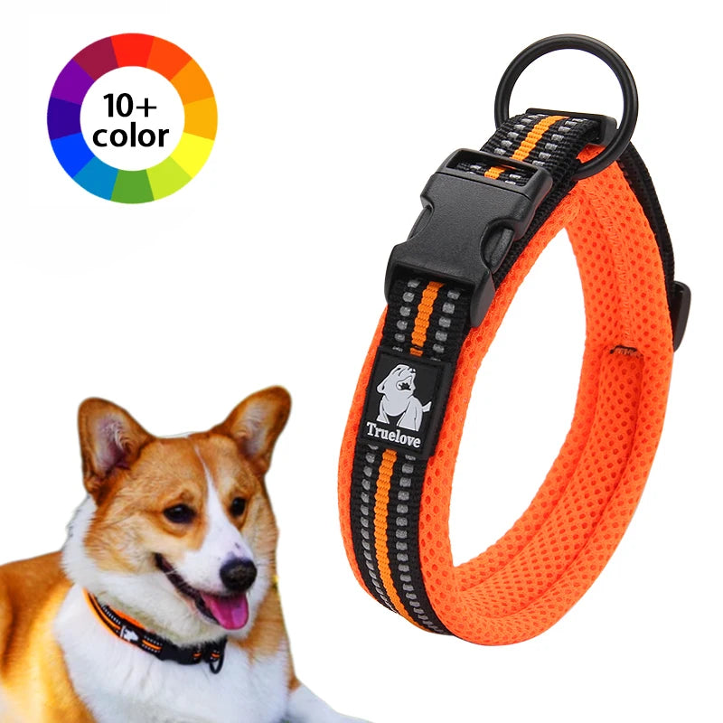 Padded Tactical Dog Collar – Adjustable Nylon Walking Collar for All Sizes