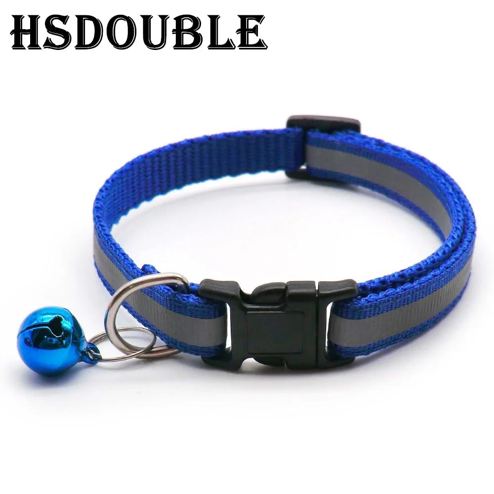 Reflective Pet Collar Set – Adjustable Collars with Bells for Cats & Small Dogs (2-Pack)