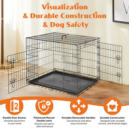 Foldable Dog Kennel with Tray – Indoor & Outdoor Use