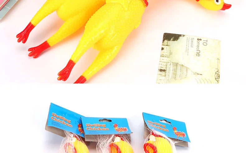 Screaming Chicken Dog Chew Toy – Squeaky Rubber Interactive Toy for Aggressive Chewers