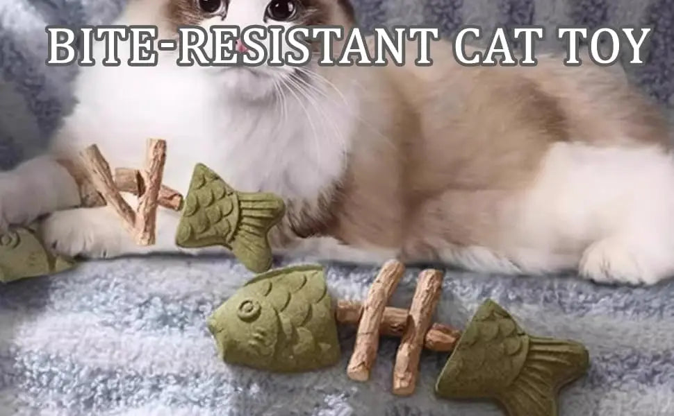 Fishbone Cat Chew Toy – Bite-Resistant Dental Toy for Cats