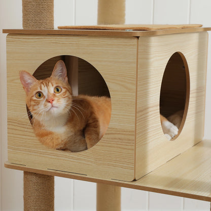 Multi-Level Cat Tree with Condo, Hammock & Scratching Posts