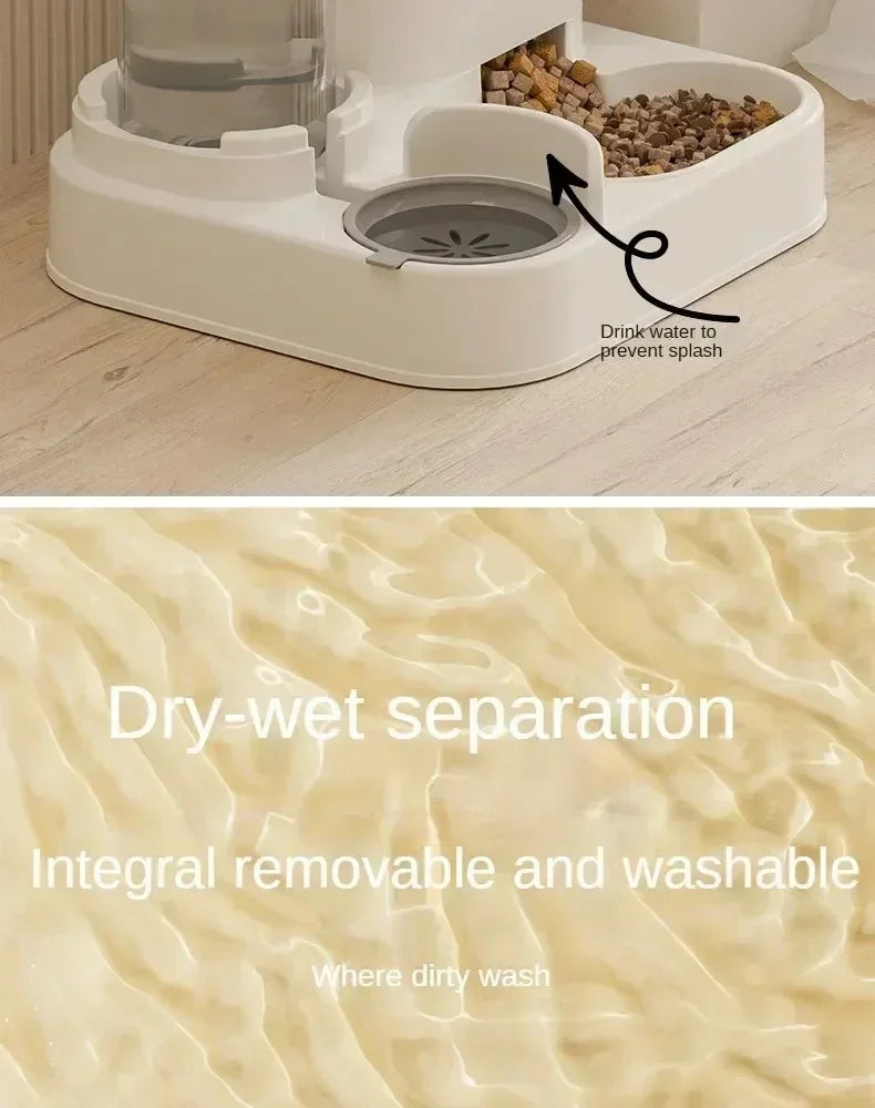 Automatic Pet Feeder Bowl – Large Capacity Food Storage with Water Fountain for Dogs & Cats
