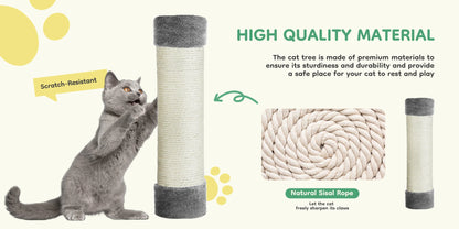 JHK 44in Cat Tree Tower for Multiple Cats with Sisal Scratching Posts