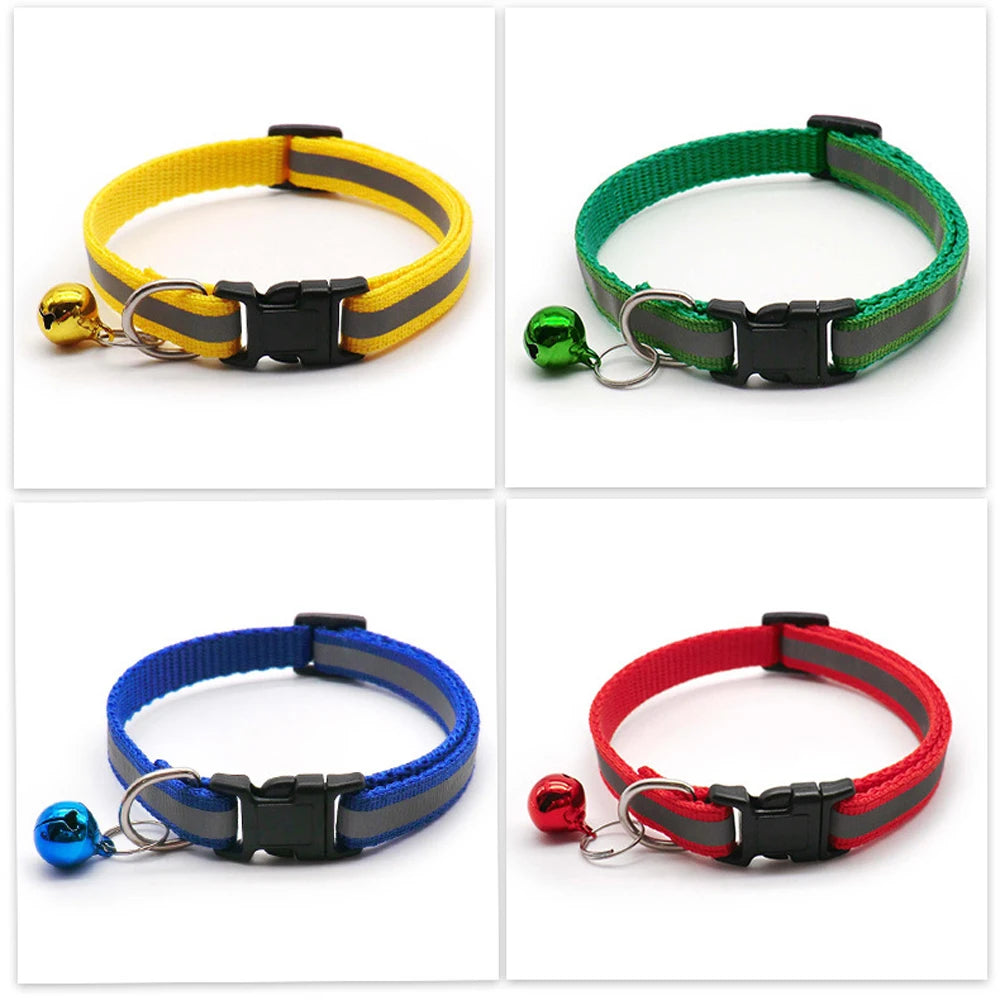 Reflective Pet Collar Set – Adjustable Collars with Bells for Cats & Small Dogs (2-Pack)