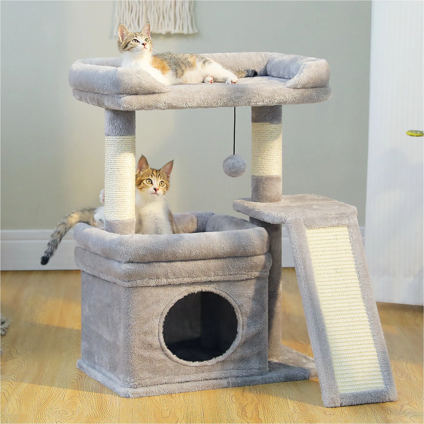 Small Cat Tree with Condo, Perch & Scratching Post