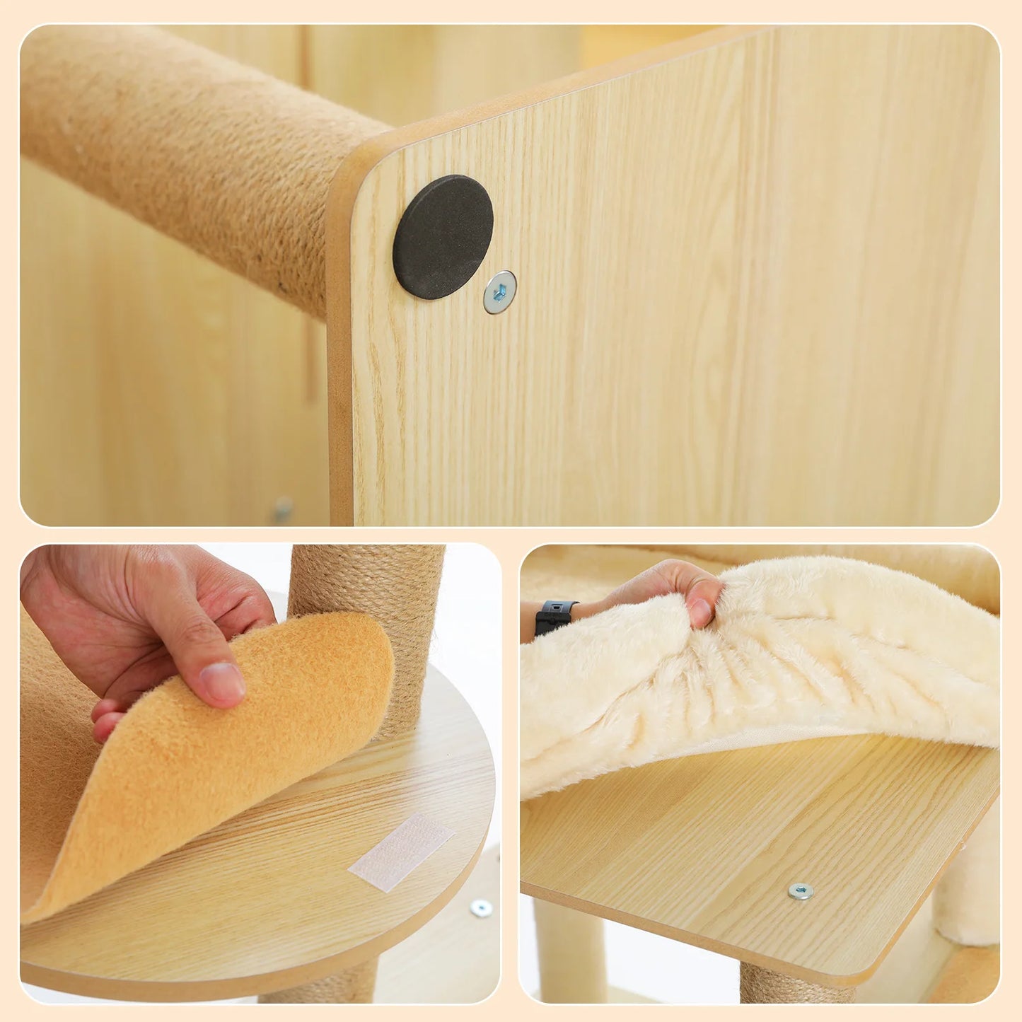 Multi-Level Cat Tree with Condo, Hammock & Scratching Posts