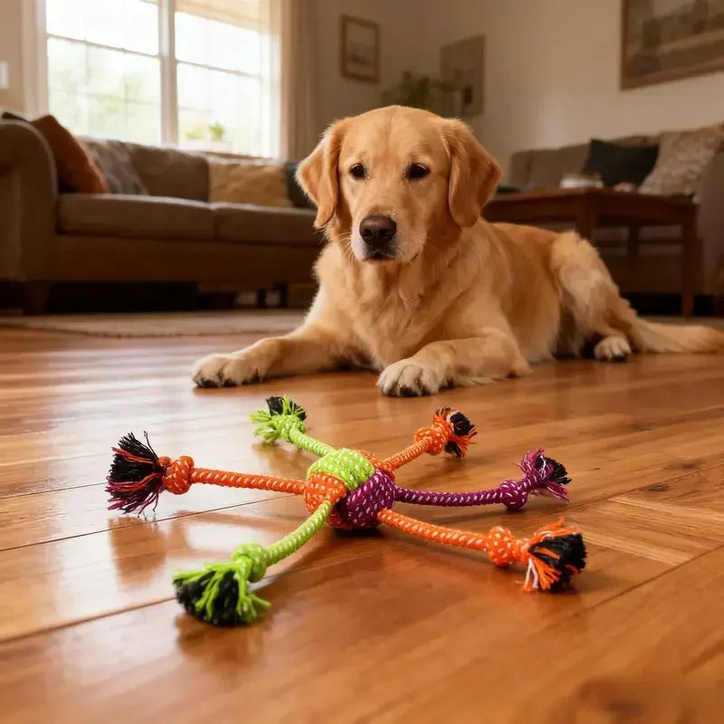Durable Dog Rope Toy – Interactive Teeth Cleaning Chew Toy for Dogs & Puppies