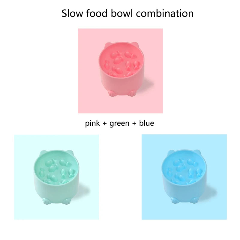 Cat Slow Feeder Bowl – Anti-Choking Neck Protection Design for Cats & Small Dogs
