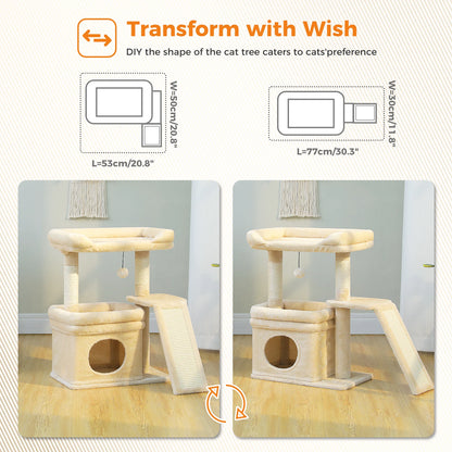 Small Cat Tree with Condo, Perch & Scratching Post