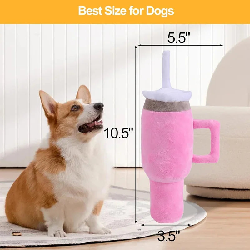 Squeaky Dog Cup Toy – Durable Chew Toy for Aggressive Chewers