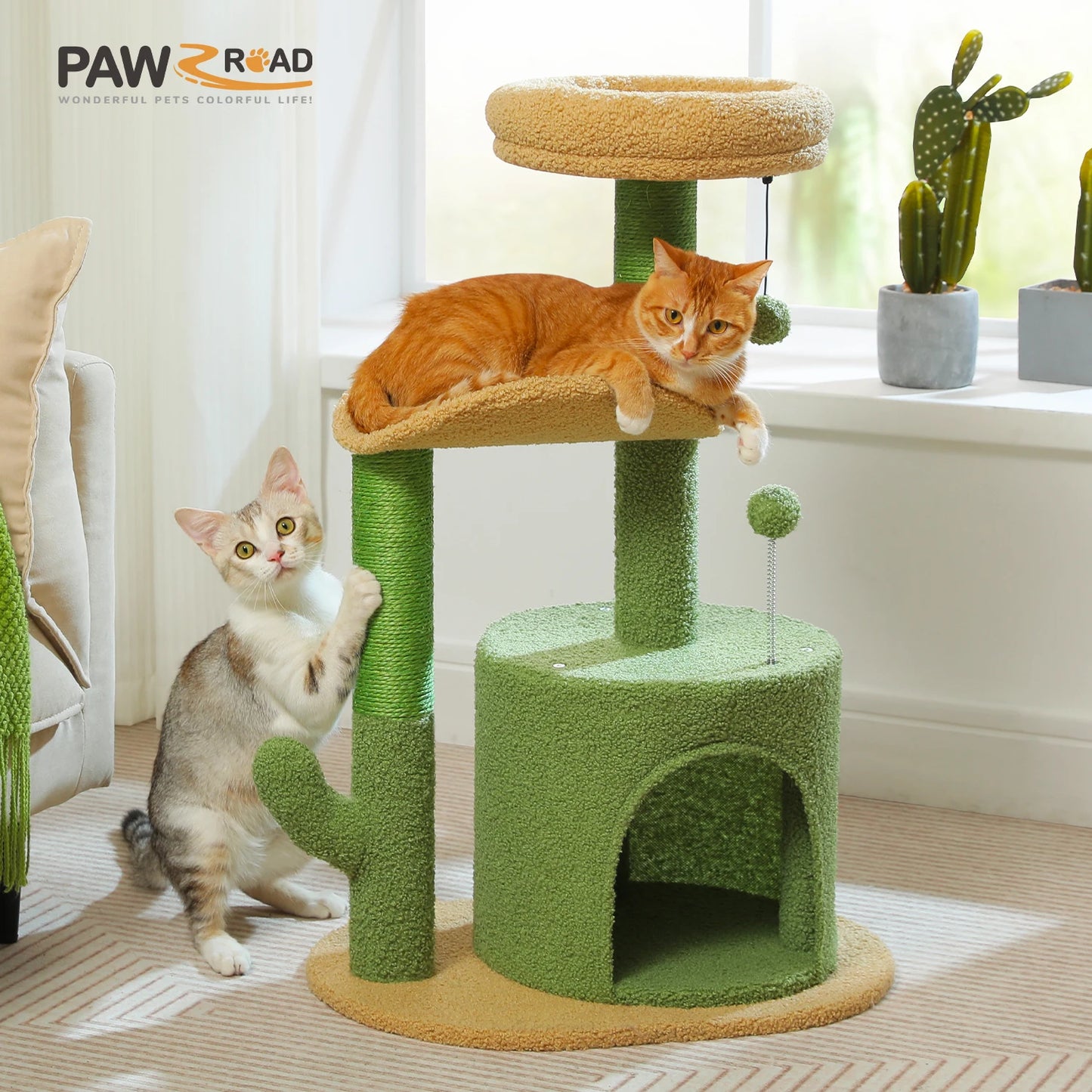 Cactus Cat Tree with Condo & Scratching Post