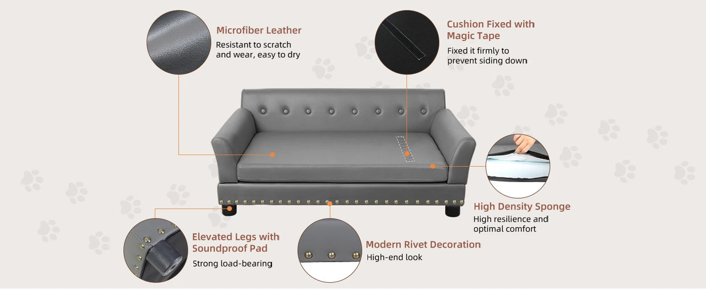 Modern Elevated Dog Sofa Bed for Medium & Large Dogs