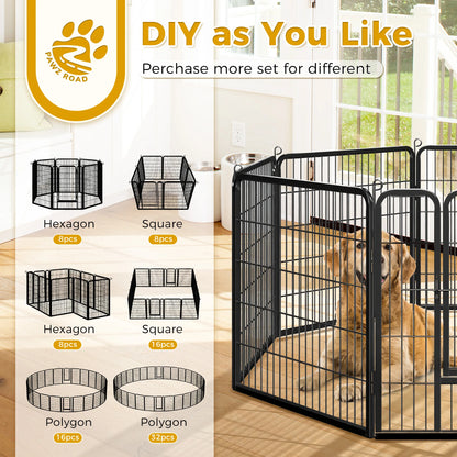 Foldable Metal Dog Playpen with Door – Indoor & Outdoor Puppy Fence