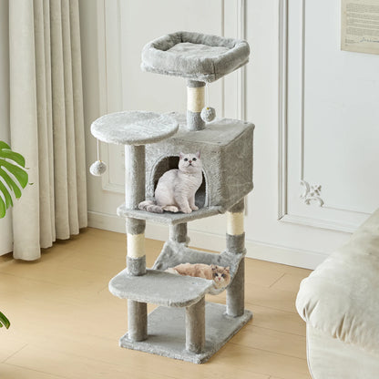 JHK 44in Cat Tree Tower for Multiple Cats with Sisal Scratching Posts