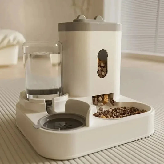 Automatic Pet Feeder Bowl – Large Capacity Food Storage with Water Fountain for Dogs & Cats