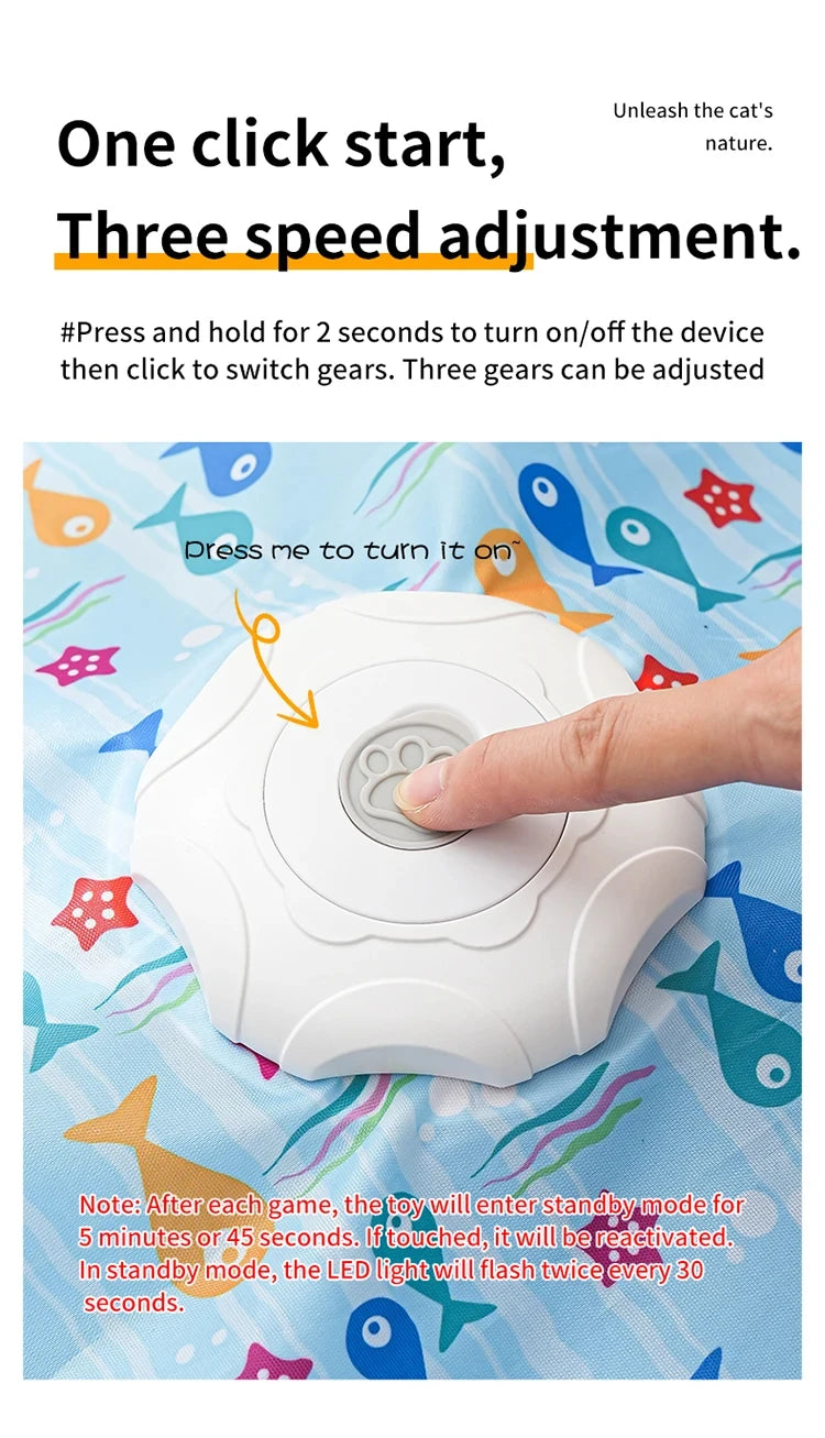 Interactive Hide & Seek Cat Toy with Motion Mouse & Feathers