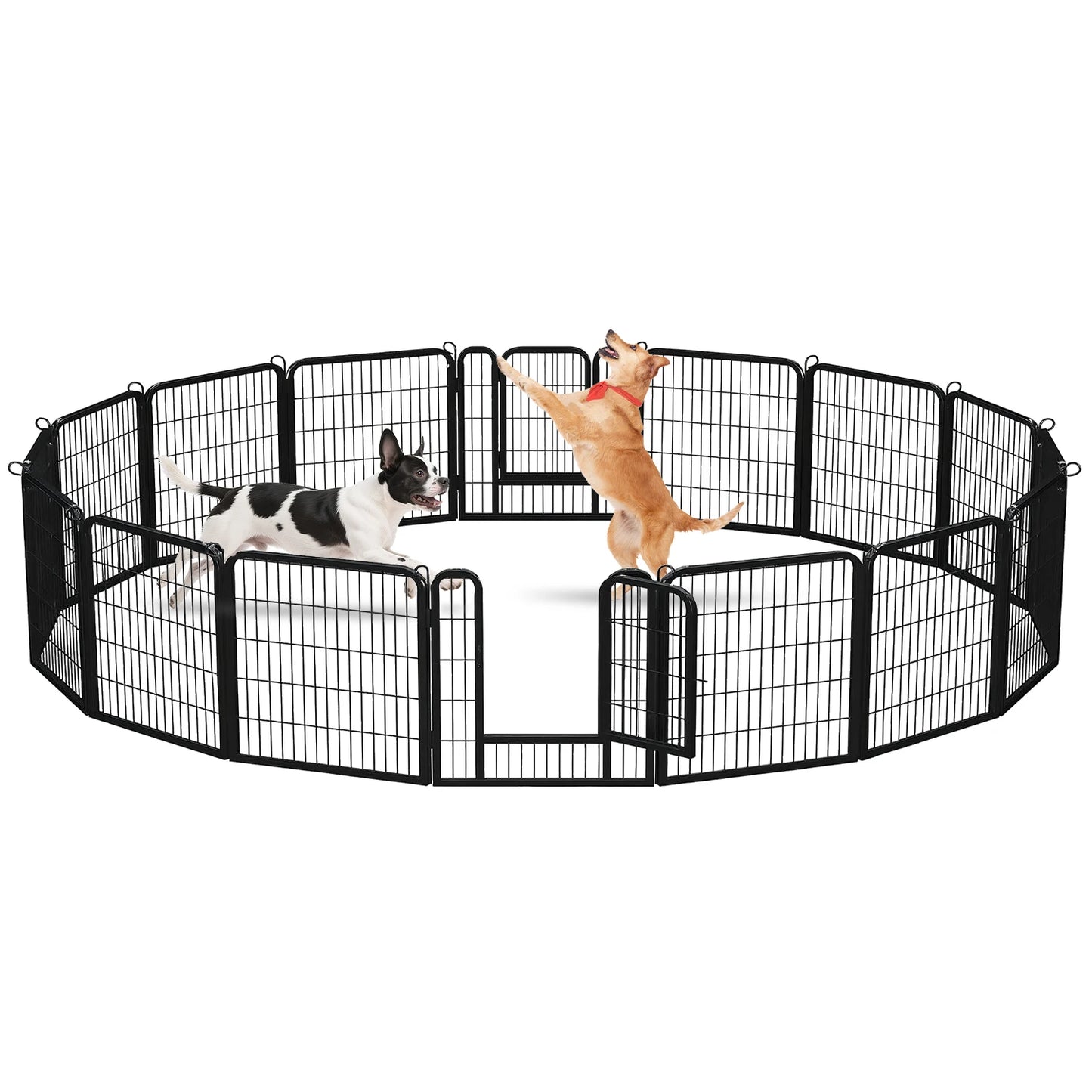 Foldable Metal Dog Playpen with Door – Indoor & Outdoor Puppy Fence