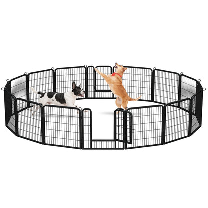 Foldable Metal Dog Playpen with Door – Indoor & Outdoor Puppy Fence