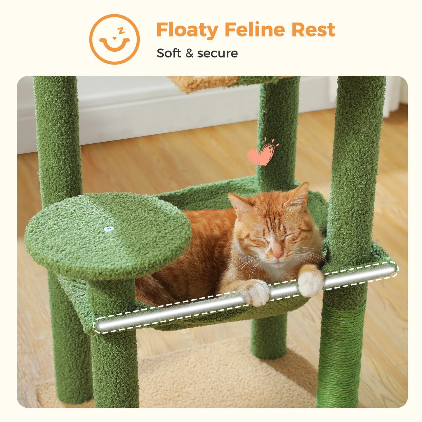 5-Level Cat Tree Tower – Plush Condo, Hammock & Sisal Scratching Posts