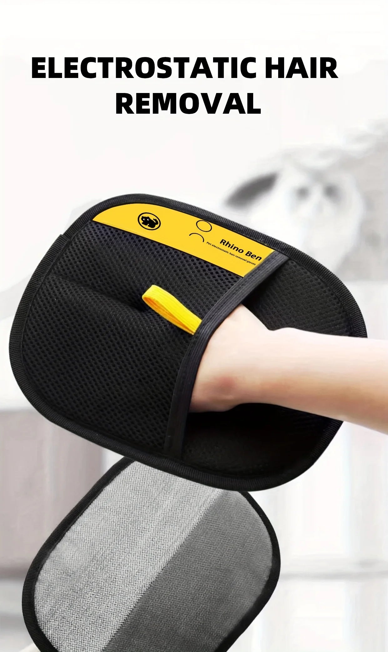 2-Piece Pet Hair Removal Gloves – Double-Sided Anti-Shedding Grooming Gloves for Cats & Dogs