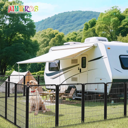 Foldable Metal Dog Playpen with Door – Indoor & Outdoor Puppy Fence