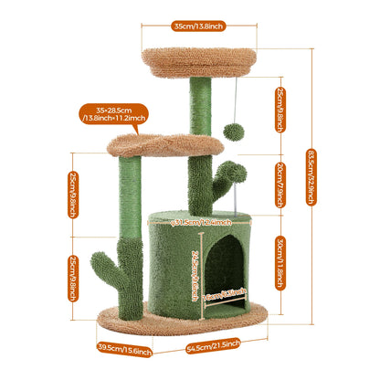 Cactus Cat Tree with Condo & Scratching Post